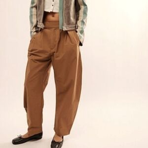 Free People Brown Gabriette Barrel Trouser